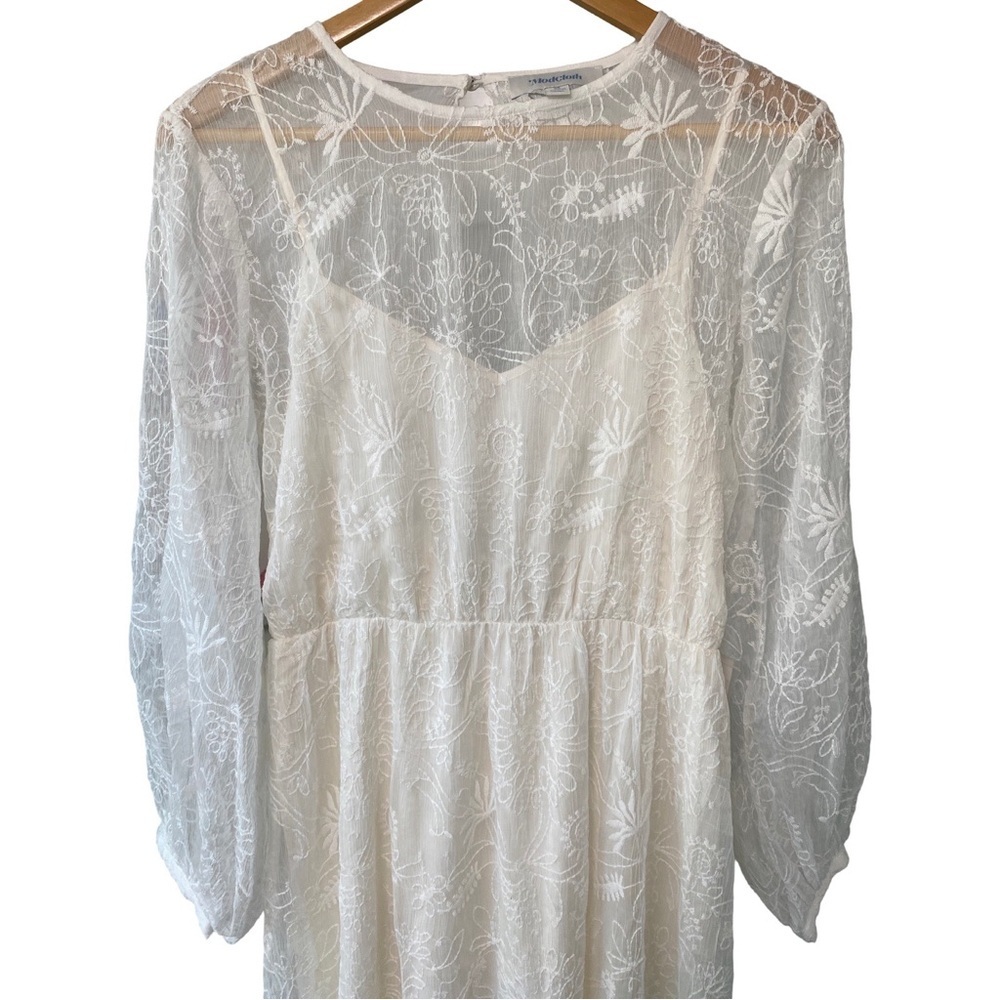 ModCloth Just the Beginning Boho Maxi Wedding Embroidered Dress Size 1X NWT - Picture 6 of 15